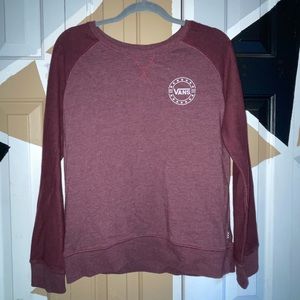 Vans maroon two tone light crew neck.